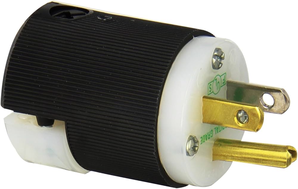 Amazon | Hubbell HBL8215C Plug, Hospital Grade, 15 amp, 125V, 5