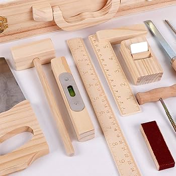 Amazon | 大工さん 子供用 工具セット 木製ツールボックス 組立木箱
