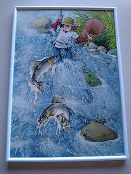 ウオールアート A4額付 「釣り人」 ウオールアート A4額付 「釣り人