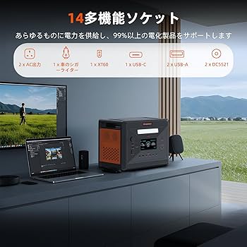 Amazon.co.jp: Greenery G2500 New リン酸鉄 ポータブル電源 大容量
