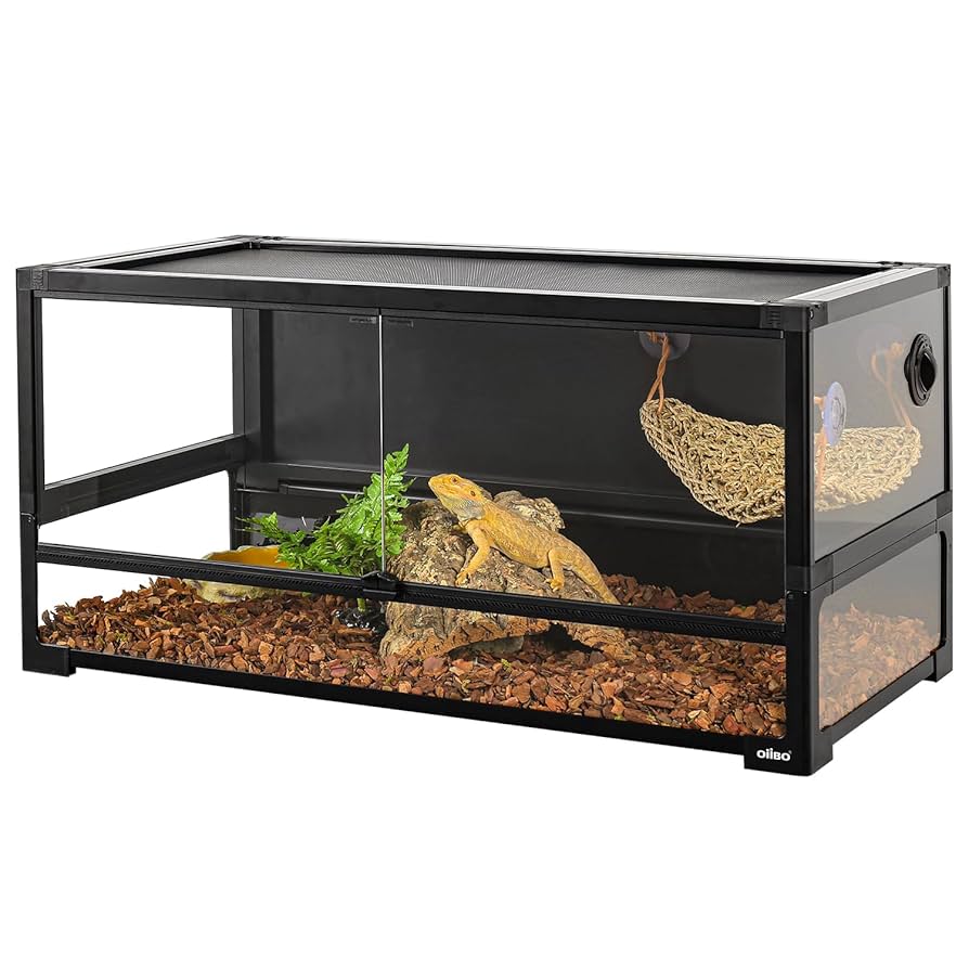 爬虫類ケージ 90×45×45㎝ 金網追加 ストッパー付属 全コーキング