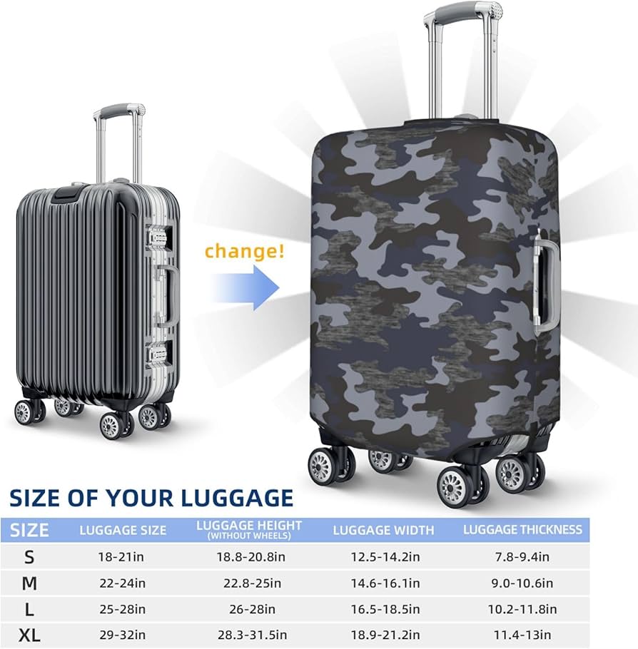 Amazon.co.jp: スーツケースカバー 迷彩柄 キャリーカバー 荷物カバー