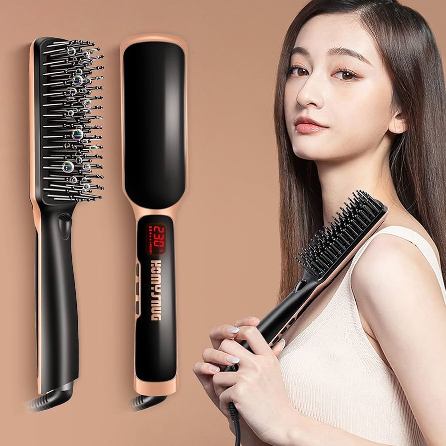 Amazon | ストレートブラシ ヒートブラシ 【丸いピンで頭皮を優しく