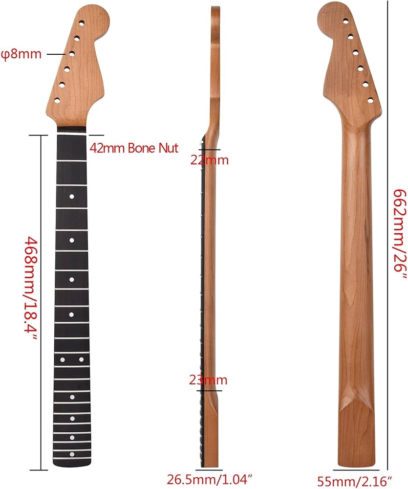エレキギター ブラック メイプルネック 21フレットStratocaster 9/11