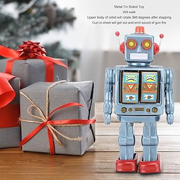 Amazon.co.jp: レトロなブリキのおもちゃのロボット、電動ヴィンテージ