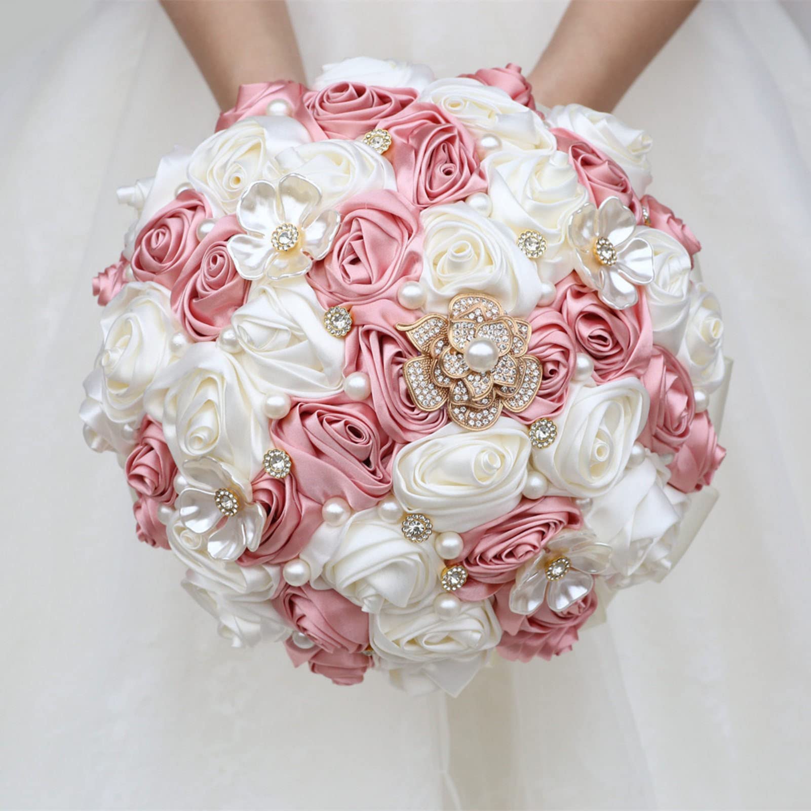 Amazon.co.jp: Gkvszy ピンクブライダルウェディングブーケ ライン