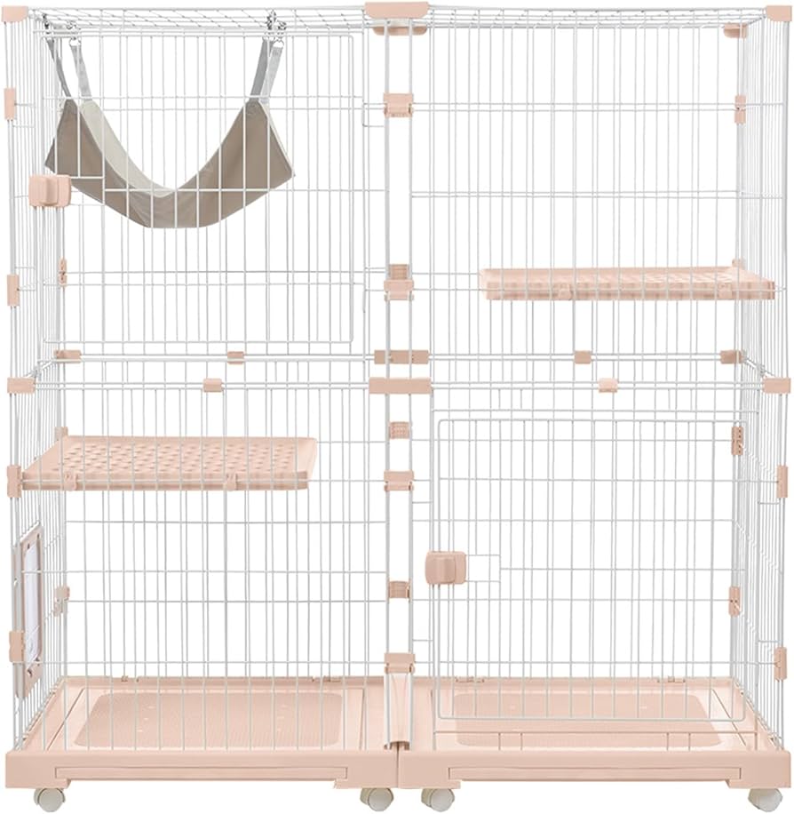 Amazon.co.jp: 猫 ケージ 2段 キャットケージ 大型 猫用ケージ 幅広