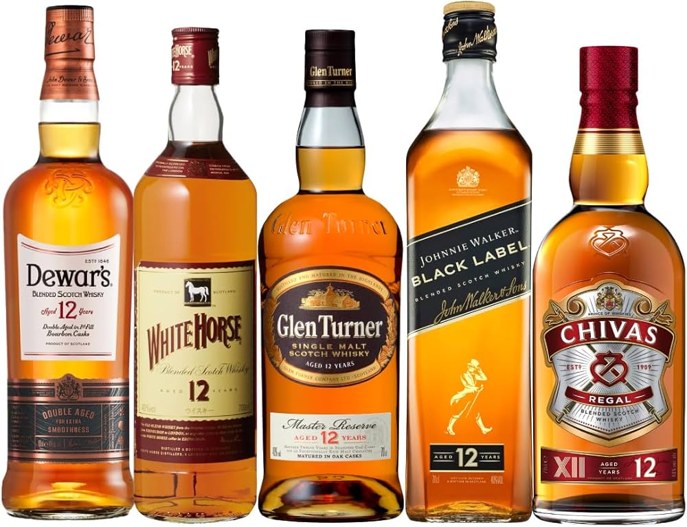 Amazon.co.jp: シングルモルト入り すべて12年もの！スコッチ5本セット
