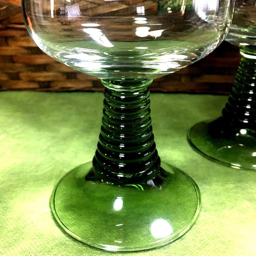 Amazon | ヴィンテージ ドイツ製 レーマー グリーン ワイングラス 2客