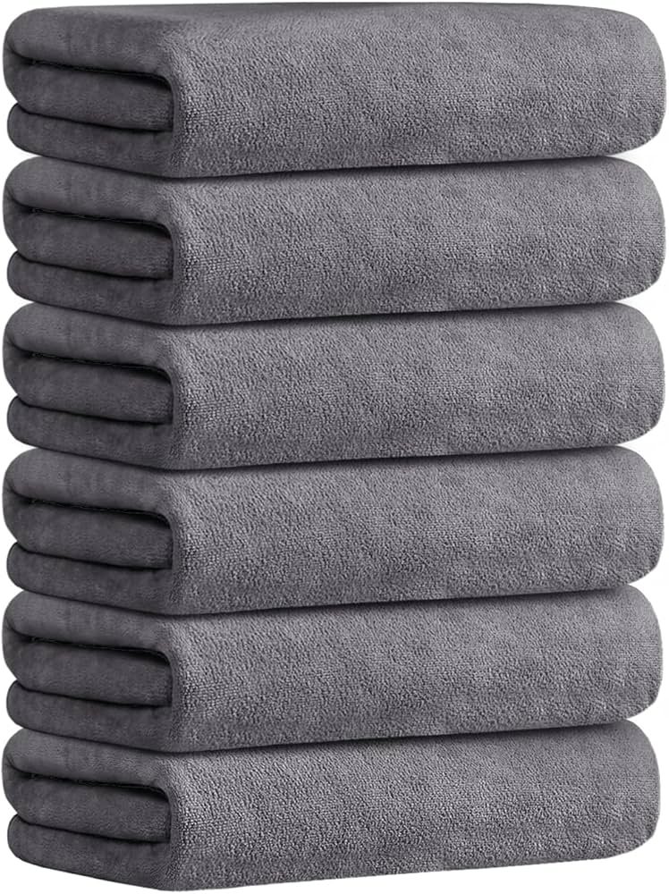 Amazon.com: JML Microfiber Bath Towels, Bath Towel Set (6 Pack, 27