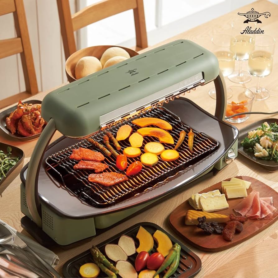 Aladdin、平面ホットプレートが使える「グラファイト マジックグリラー