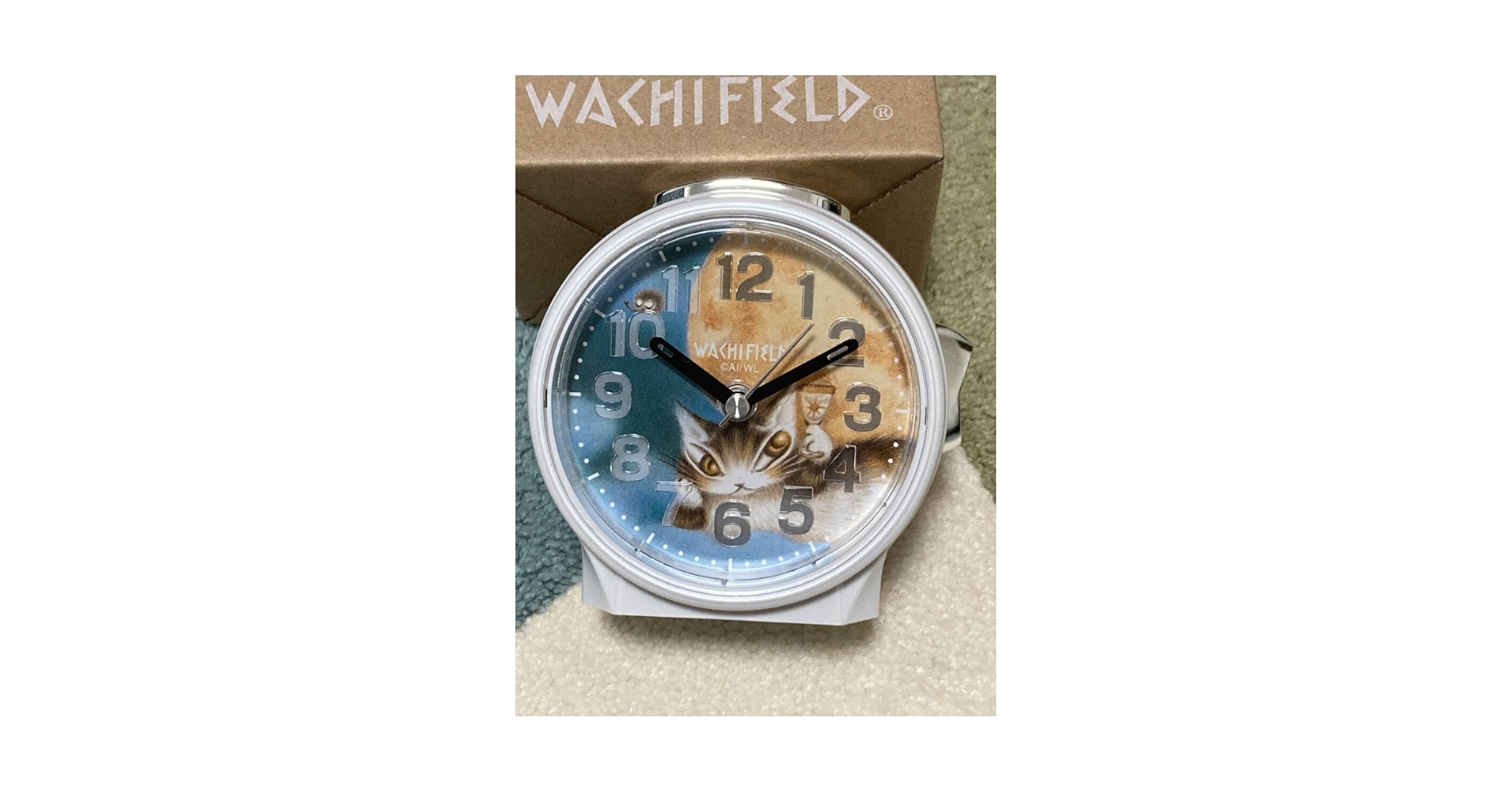 わちふぃーるど ダヤン 陶器製 置き時計 グレー 目覚まし時計 Amazon