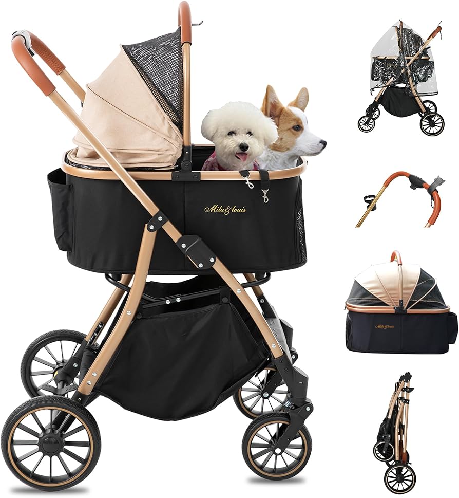 Amazon | 【2026大耐摩輪·軽量6.4KG】MILA&LOUIS ペットカート分離型