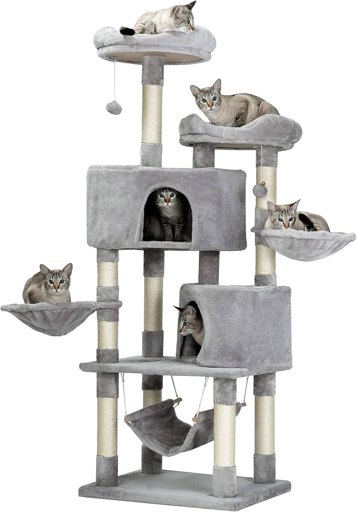 Amazon.co.jp: Mwpo キャットタワー 多機能 豪華な猫タワー おしゃれ