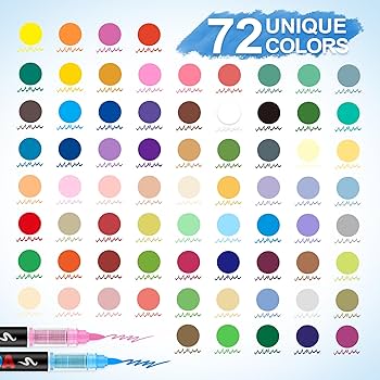 Amazon.co.jp: Guangna アクリルペイントマーカー ブラシチップ 72色の