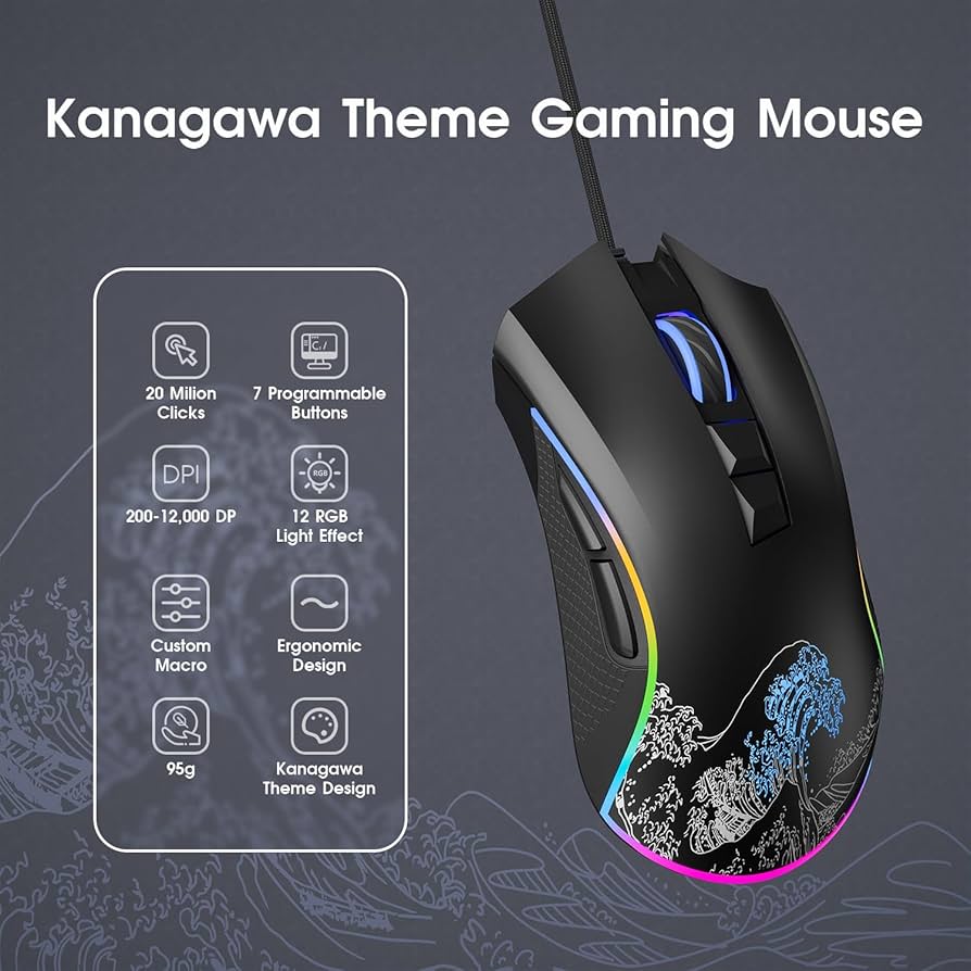 Amazon.com: XVX Wired Gaming Mouse, 12000 DPI RGB Mouse with 12
