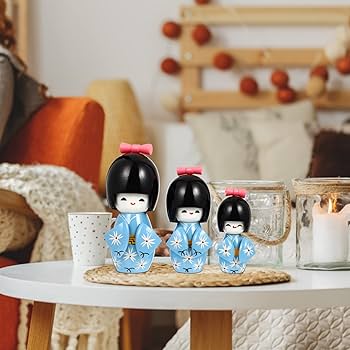 Amazon | VAABKL(みき) 日本人形 着物人形 コケシ人形 桜 こけし 木製