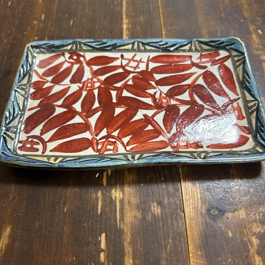 沖縄 やちむん 新垣勲 壺屋焼 飾り壺 鳥 魚 赤絵 陶器製 土もの 沖縄