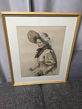 小磯良平、女の肖像、高級石版画集一部、版上サイン入、額付 小磯良平