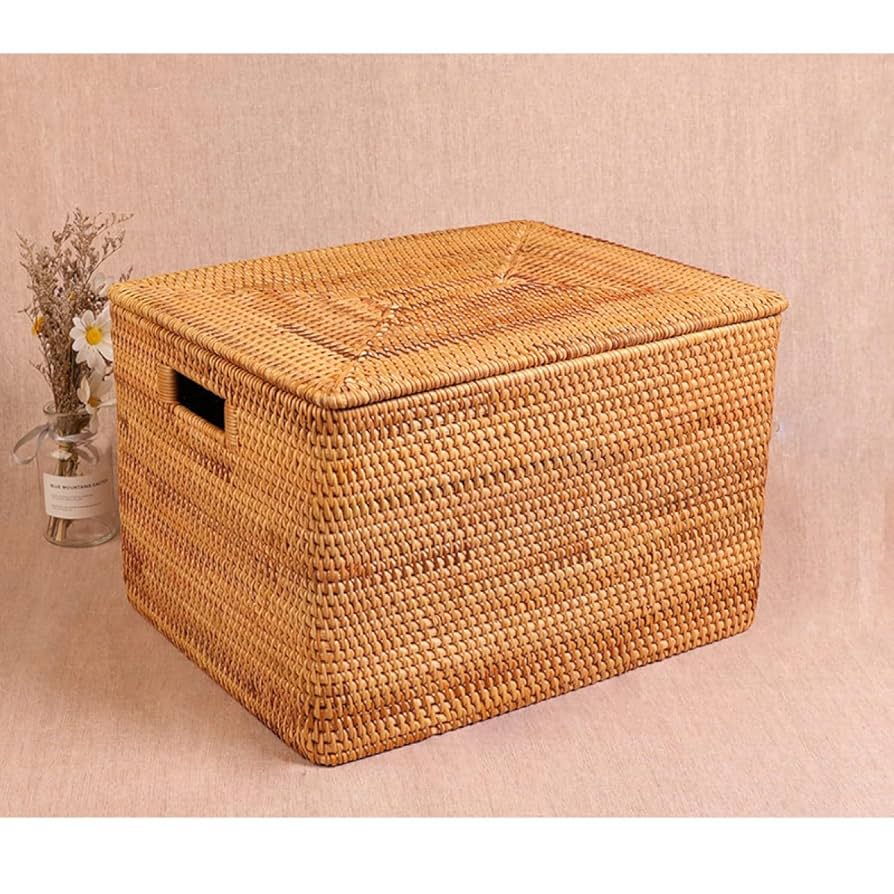 Amazon.co.jp: MJKQ9 収納バスケット 藤製 籐製 収納ボックス 田園風