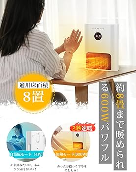 Amazon | ヒーター 壁掛け 【人感センサー付き・ECOモード・2秒速暖