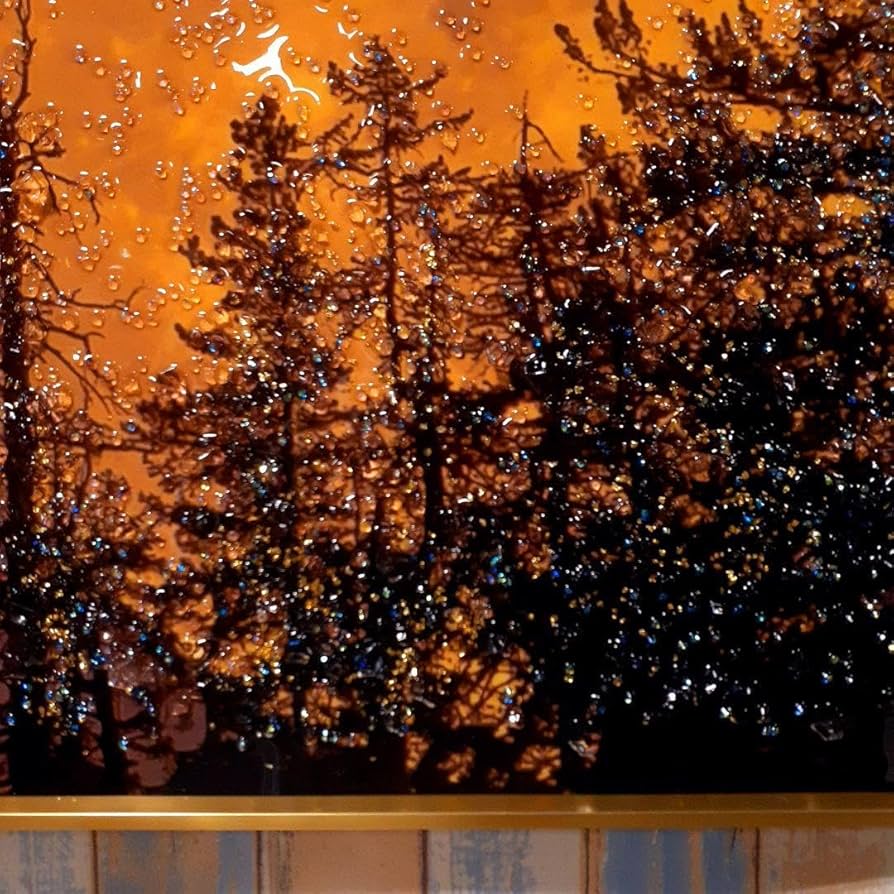 輸入雑貨 天然石 『神秘的な月』 風景画 水晶石 クリスタル フレーム