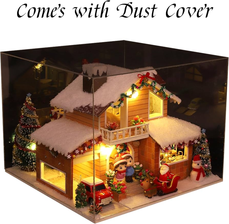 Amazon | Hallisun ドールハウス ミニチュア 手作り DIY 組立 二階建て