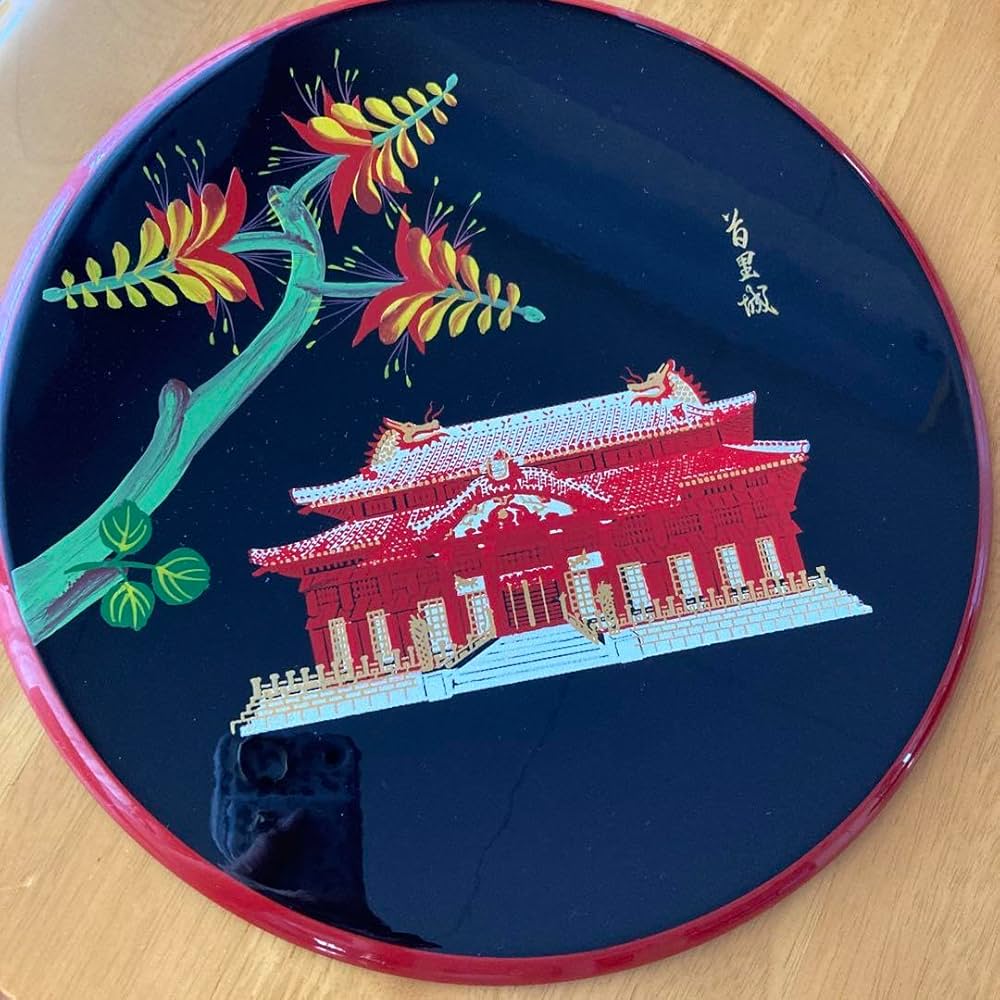 Amazon.co.jp: 琉球漆器 飾り盆 首里城 : ホーム＆キッチン