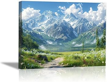 Amazon.co.jp: ZFXFHDR(へ楽ーツ) 山の風景画 木の雲の風景 インテリア