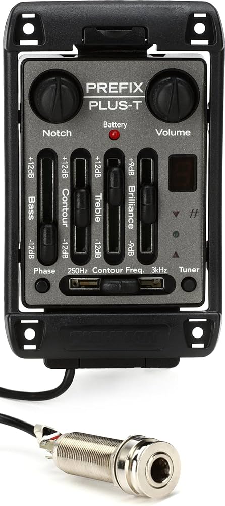 Amazon.com: Fishman Prefix Plus-T Onboard Acoustic Preamp - Wide