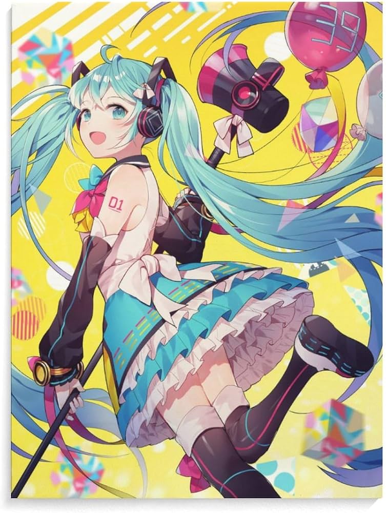 Amazon.co.jp: 初音ミク 掛け絵 ポスター アートパネル 壁掛け 飾り絵