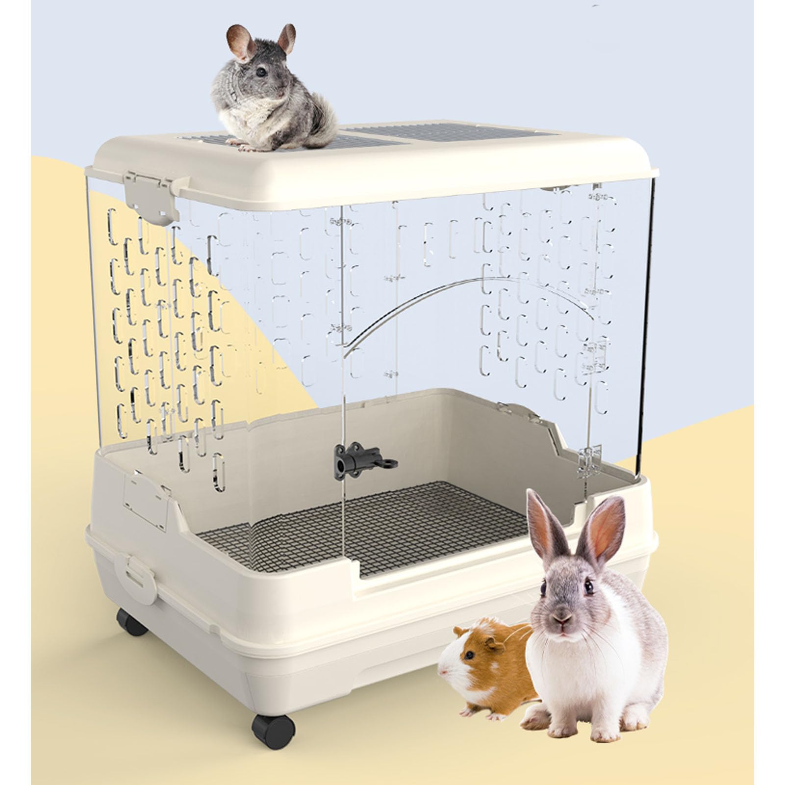 Amazon | Xpossible ペットケージ 大型 アクリル 飼育ケージ 天井扉