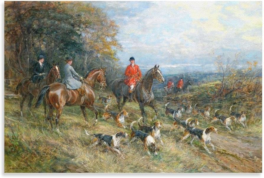 Amazon.com: WBCNG On The Hunt - Victorian Fox Hunt Painting by