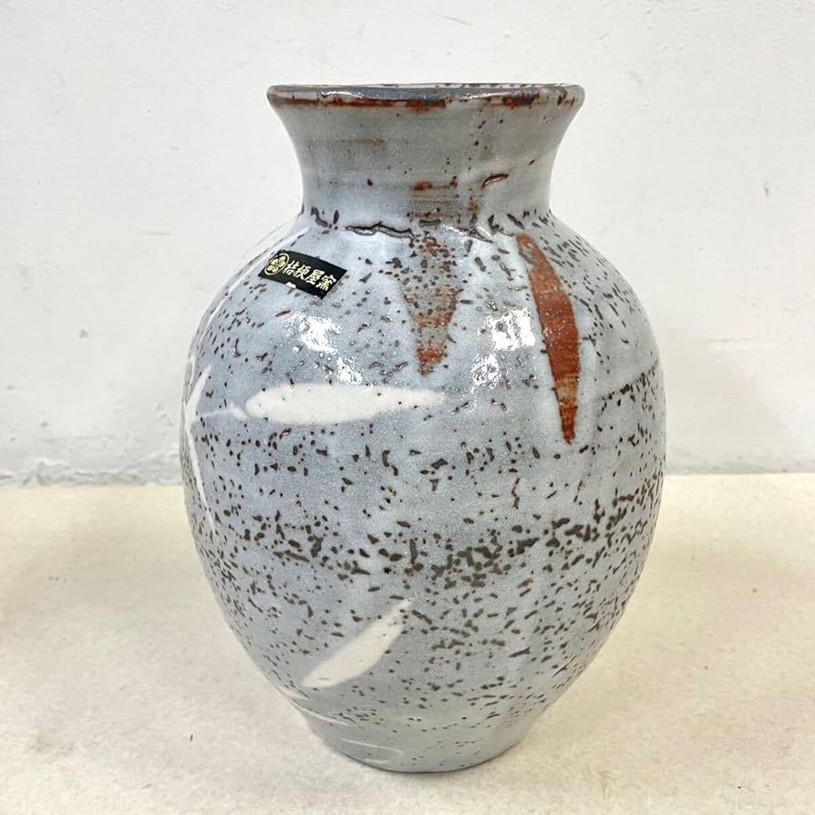 壺 在銘 五 花器 花瓶 木箱 共箱 作家物 フラワーベース 壺 花器 花瓶