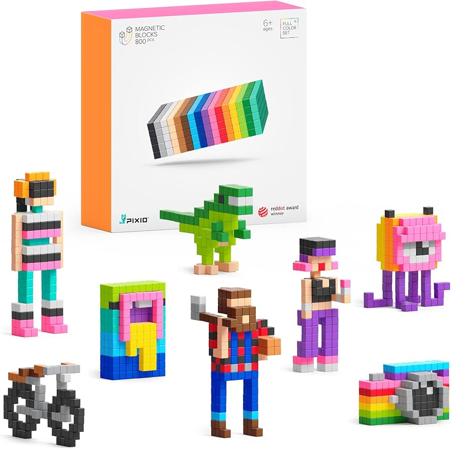Amazon.com: PIXIO-800pcs Magnetic Blocks - Pixel Art Building Toys