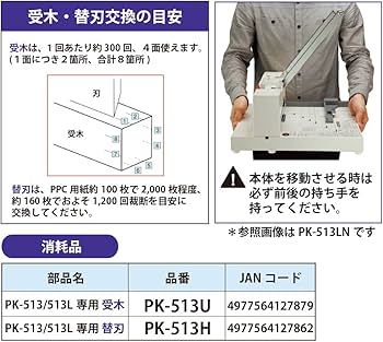 Amazon.co.jp: プラス 替刃 断裁機PK-513専用 PK-513H 26-129 : 文房具