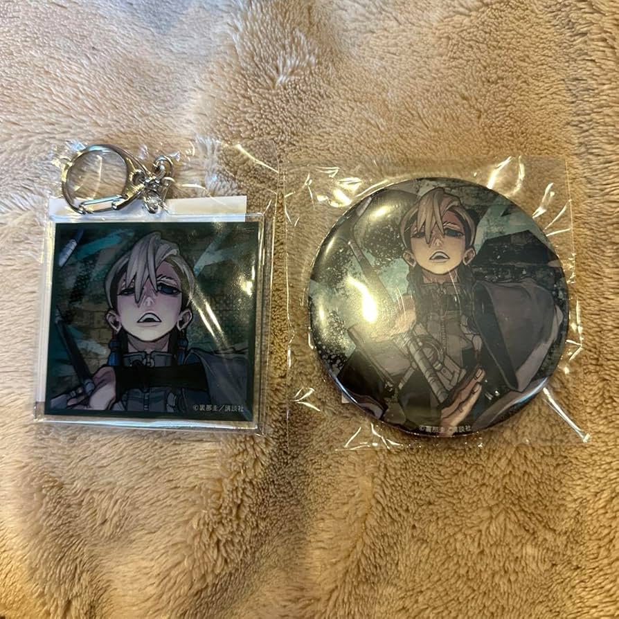 1. ザンカ くじ引き堂 缶バッジ ガチアクタ フィギュア キーホルダー