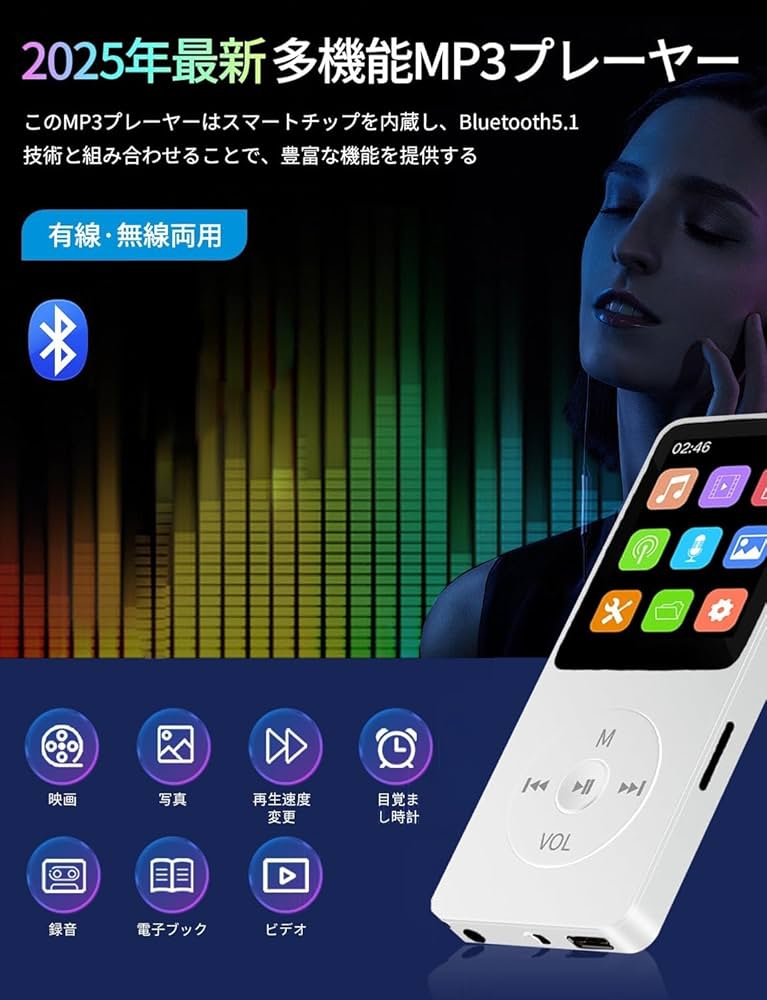 Amazon | 【超軽26g】 MP3プレーヤー 1台7役 音楽プレイヤー Hi-Fi