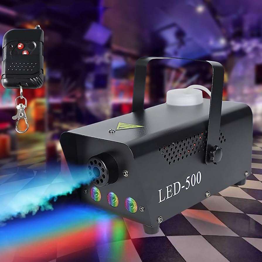 スモークマシン フォグマシン 500W 3 LED RGBモード 赤緑青LED 楽天