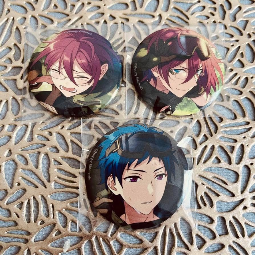 あんさんぶるスターズ 願望缶バッジ 七種茨 伏見弓弦 七種茨、伏見弓弦、