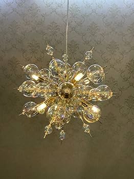 Amazon.co.jp : バブルシャンデリア ガラスペンダントライト 6灯 LED