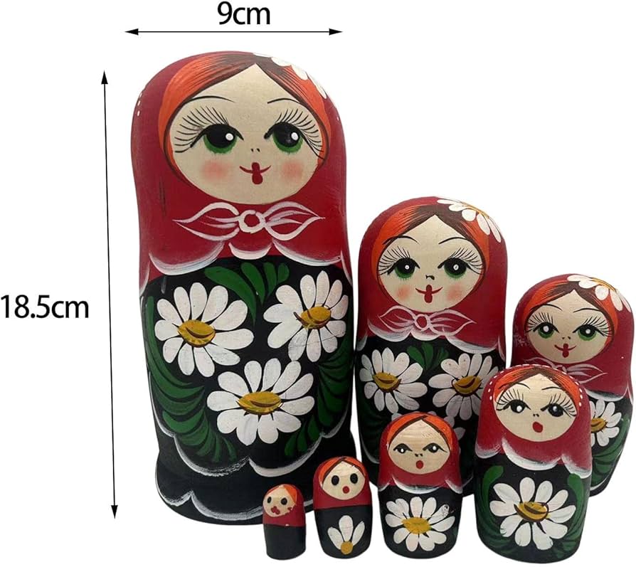 Amazon | 手描き ロシアのマトリョーシカ人形 入れ子人形 スタッキング