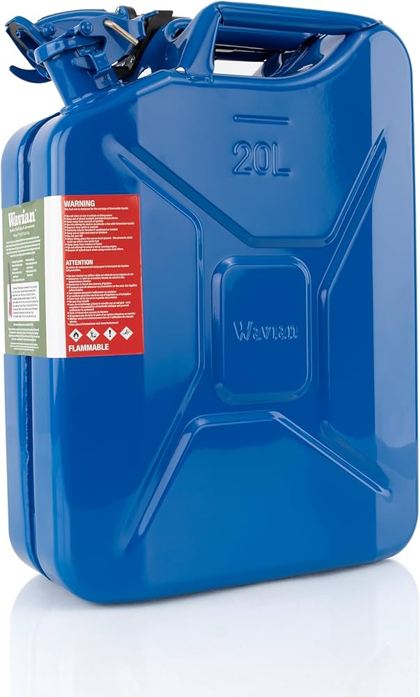 Wavian お買い得品 Jerry Can ガソリン携行缶 灯油缶 20L ブルー