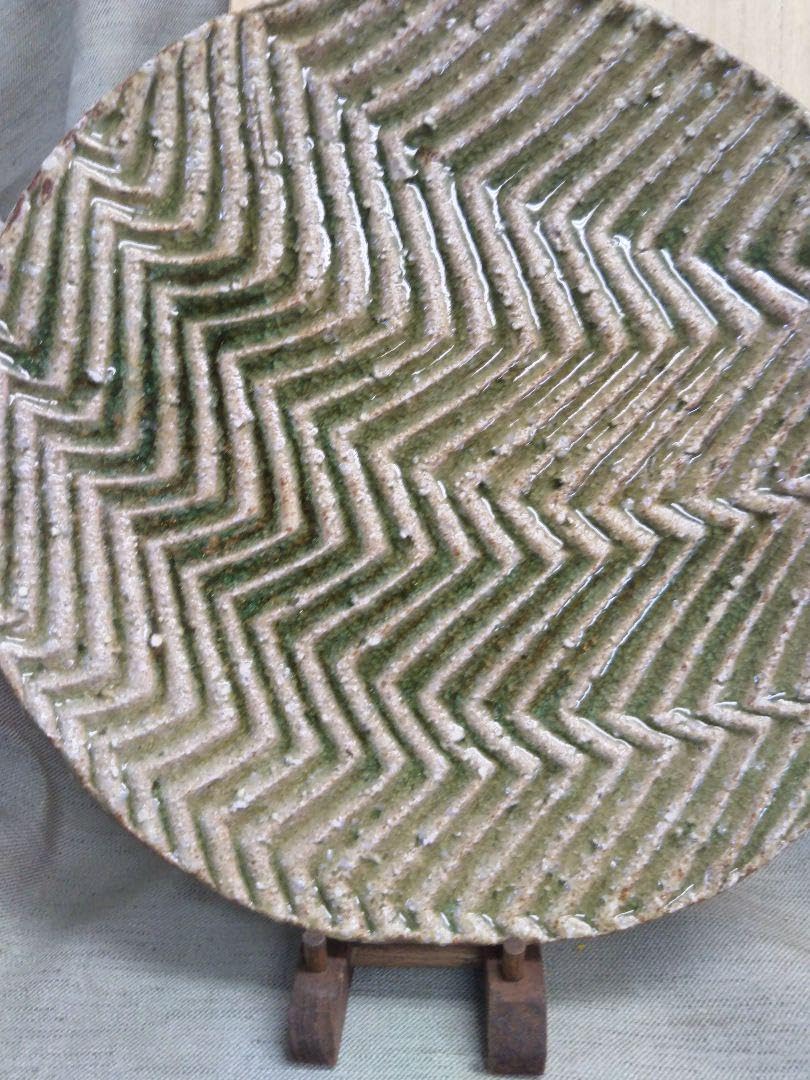 益子焼 坂田甚内 灰釉縞手皿 益子焼 坂田甚内 灰釉縞手皿 - メルカリ