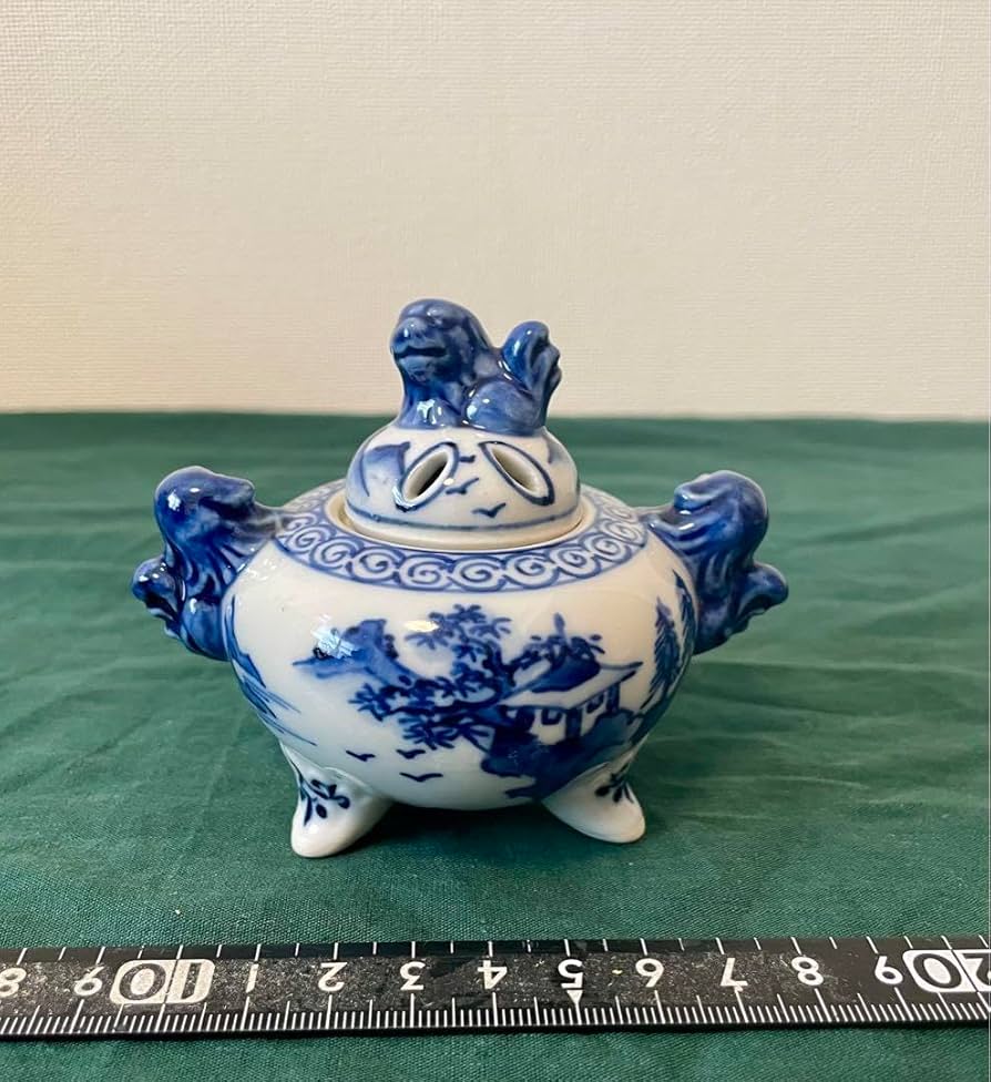 Amazon｜高橋道八 染付獅子香炉 京焼 清水焼 香道具 茶道具 香炉 陶芸