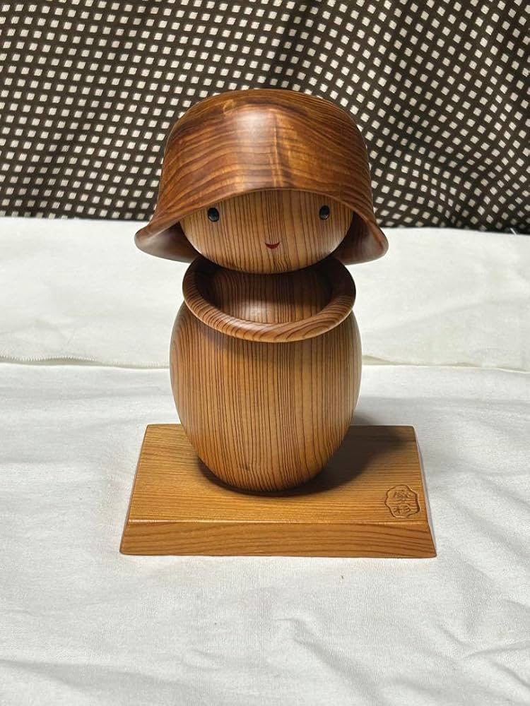 屋久杉こけし ひな祭り ペアこけし アンティーク 世界遺産 屋久杉工芸