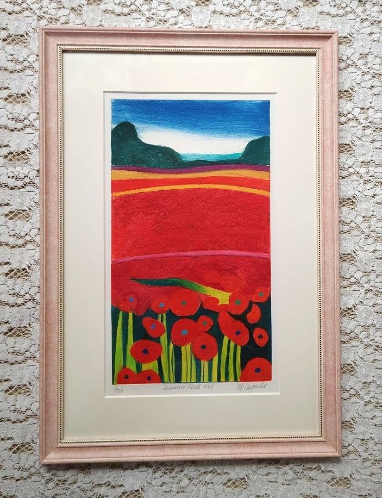 絵画 カラー銅版画 額装品 絵画カラー銅板画額装品