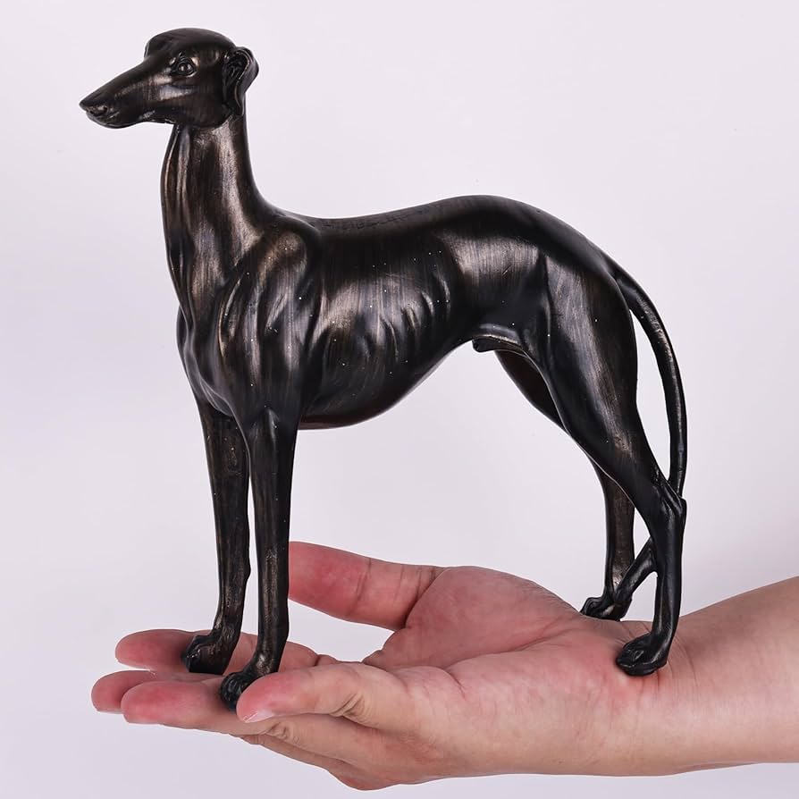 Amazon.co.jp: SHENGTIAN 大型樹脂グレイハウンド像、アンティーク