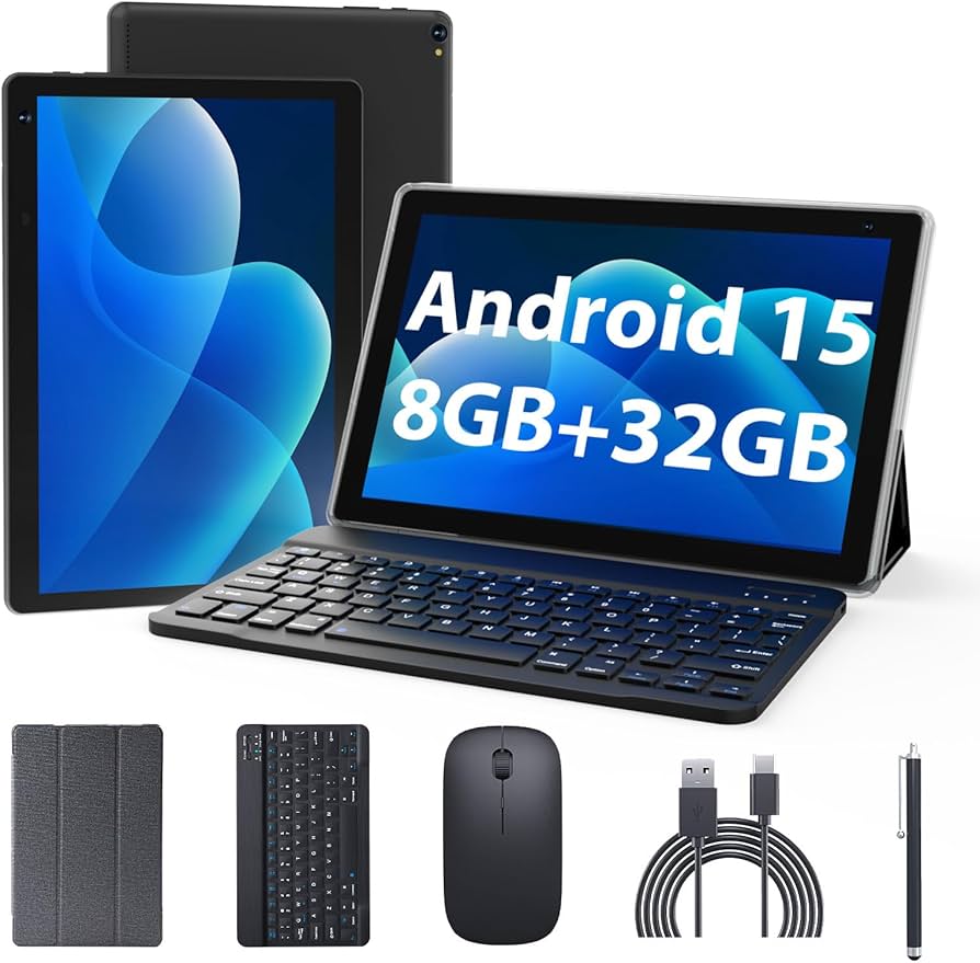 Amazon.com : Android 15 Tablet 10 inch, 2 in 1 Tablets with