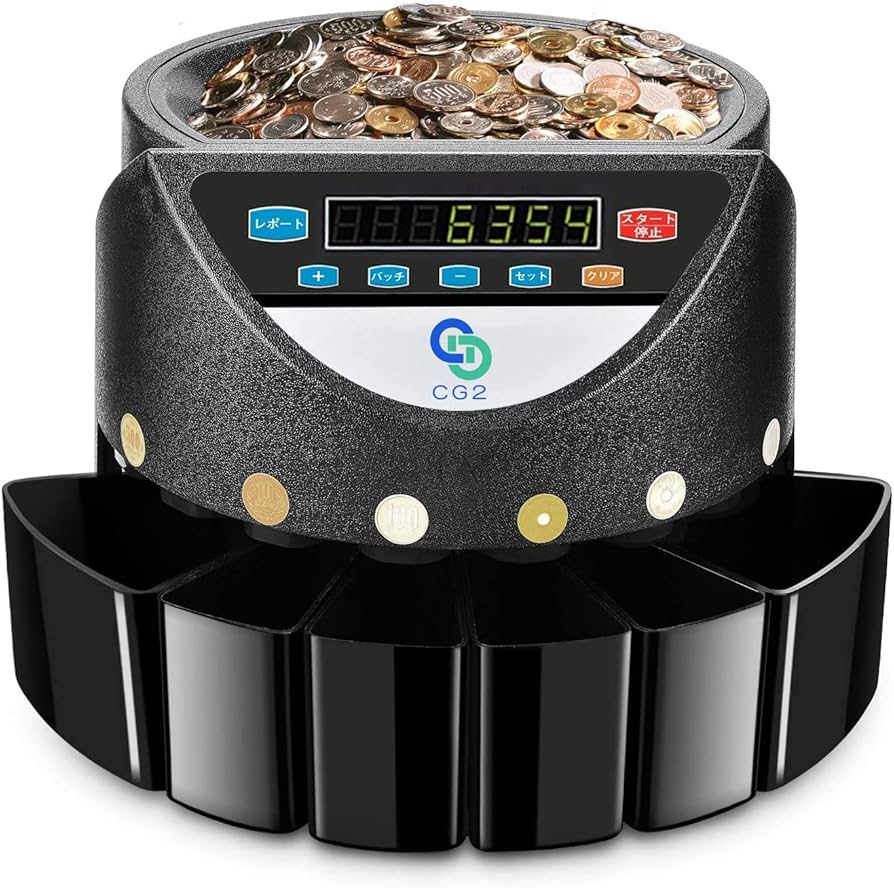 中古 コインカウンター 自動 ポータブル 硬貨 計数機 電動 高速 グレ